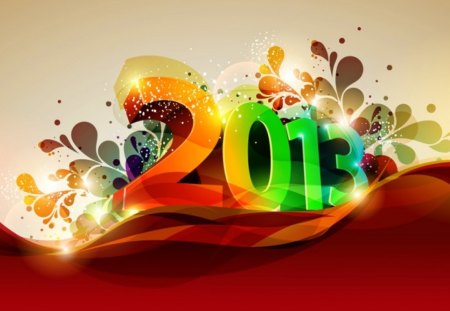 Happy new year - pretty, happy new year, beautiful, vector, lovely, colorful, 2013, holiday, new year, background, nice, art