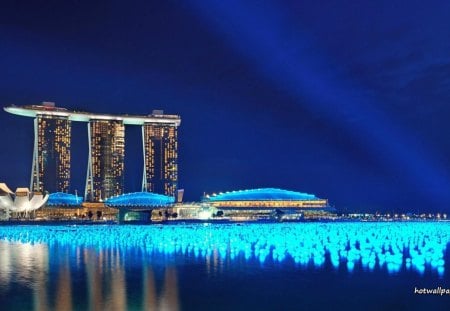 singapore building architecture - night, architecture, singapore, building