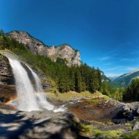 Rainbow over the waterfall