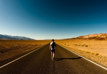 Walking-alone - walking, sky, field, alone