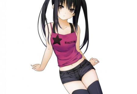 Nakano Azusa - nakano azusa, girl, brown eyes, long hair, black hair