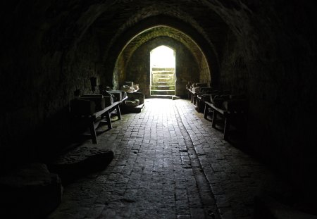 Buildwas Abbey Crypt Room, Shropshire England - england, medieval, ancient, abbeys