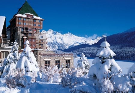 Winter Lodge - winter, architecture, lodge, snow