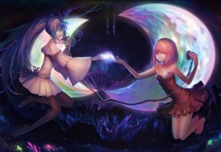 ~Song of The Moon~ - moon, vocaloid, anime, miku, megurine, hatsune, luka