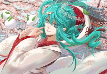 Excitement For The New Day - hatsune, vocaloid, snow, anime, winter, happiness, miku