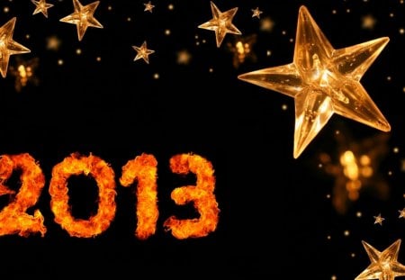 HAPPY NEW YEAR - black, von, star, 2013, fire, date, new, year