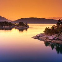 beautiful island on lake