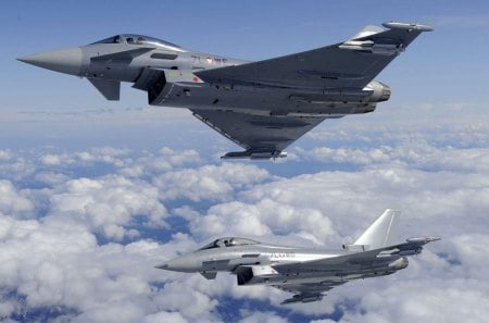 Typhoon Eurofighter - aircrafts, fly, air, military, war training