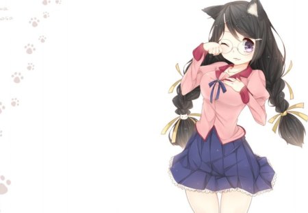 Anime - anime, blush, animal ears, seifuku