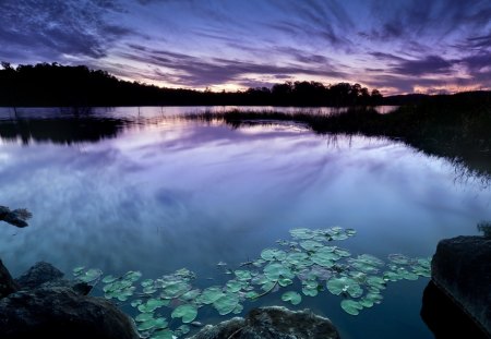 Peaceful View - serenity, lake, blue, sky