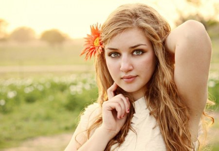 girl aubrey flower hair - girl, aubrey, flower, hair