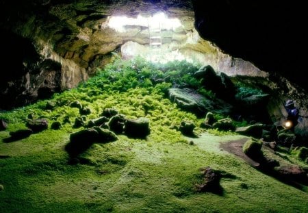 lava tube cave in lava beds np california - ranger, cave, rocks, lava tubes