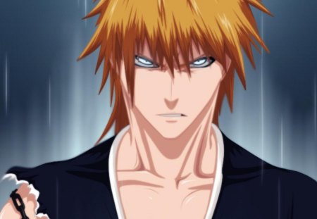 Kurosaki Ichigo - male, bleach, kurosaki ichigo, blue eyes, anime, ichigo kurosaki, ichigo