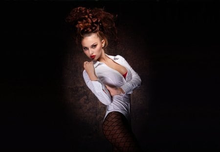 Glamour Look - woman, glamour, red hair, look, model