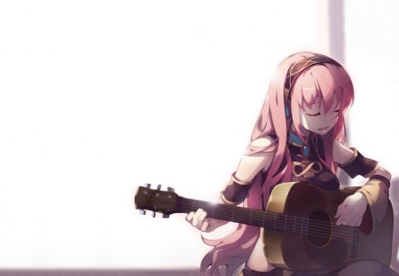 Vocaloid - Luka - anime, vocaloid, girl, long, pink, hair, luka, harmony, music, guitar, cute