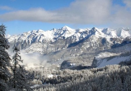 Winter Mountains - winter mountains, ice, cold, snow