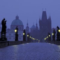 late night bridge in prague