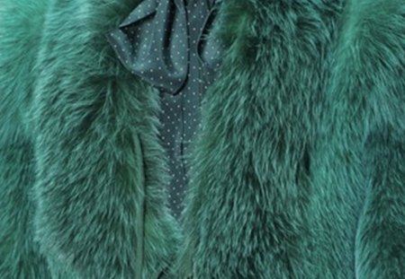 green fur - fur, beautiful, fashion, green, model