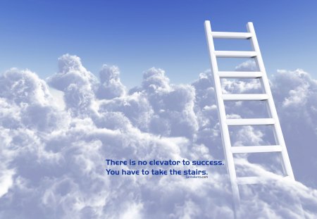 motivational - clouds, stairs, motivational, sky