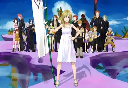 The Kingdom Hearts Family - namine, sora, kingdom hearts, axel, characters, video games, organization 13, riku