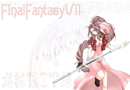 Aerith The Angel - one-winged, aerith, angel, pink, final fantasy, video games