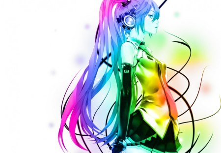 ~â€¢Ð¼Ñƒ Ð¼Ï…Ñ•Î¹¢â€¢~ - hatsune miku, rainbow, rainbow colors, miku hatsune, hatsune, vocaloid, anime, colors, miku