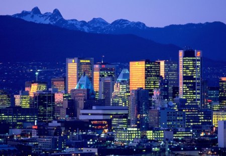 Vancouver Skyline - vancouver, city, mountains, skyline