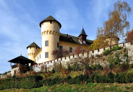 Castle Tentschach, Klagenfurt in Austria. - tentschach, castle, klagenfurt, medieval, tower, austria