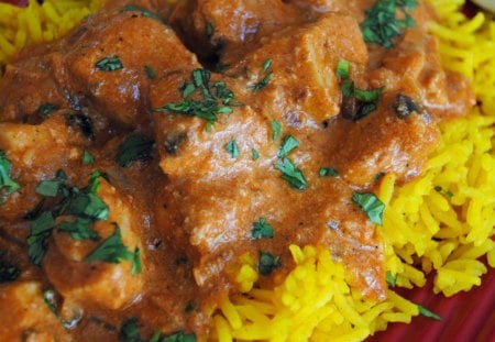 SPICY DINNER - india, nice, chicken, cool, hot, food, wallpaper, rice