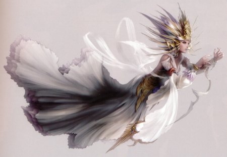 Diva - female, final fantasy type-0, diva, plain background, games, grey background, video games