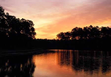 sunset - lake, nature, cool, sunset