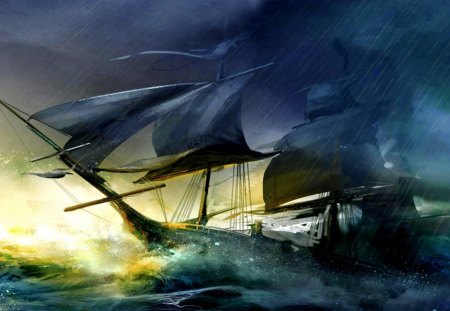 STORM SAILING - storm, sailing, assassins, rain, ship, creed