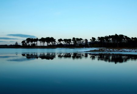 the mighty taiga river in russia - trees, river, winter, shore, azure