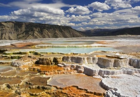 salt an minerals flats - clouds, salt, mountains, minerals