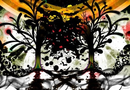 Abstract trees - abstract, fantasy, colors, trees