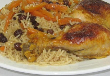 RICE WITH CHICKEN LEG - nice, hot, cool, wallpaper, food