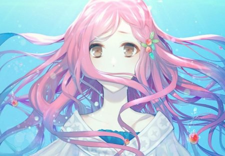 Megurine Luka - luka, girl, vocaloid, pink, long hair, underwater