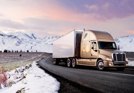 trucking - freight, cascada, road, snow, liner, sleeper cab