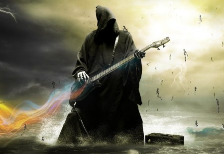 the death reaper of rock - rock, guitar, reaper, death