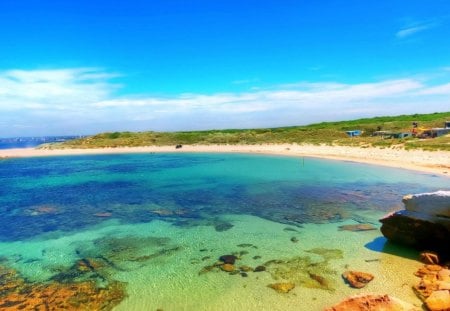 beautiful manly beach in new south wales - beach, sky, shallow, sea