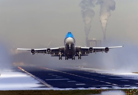 boeing - plane, clouds, boeing, airport