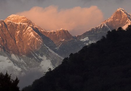 mountain - nature, mountain, cool, clouds