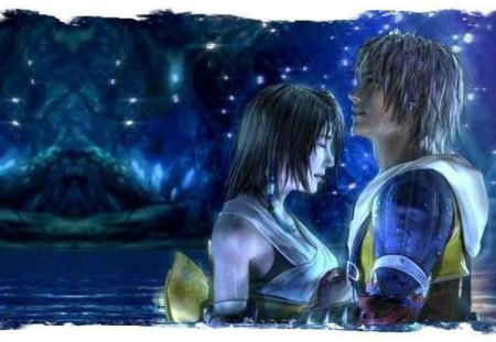 Yuna & Tidus @ The Springs - yuna, water, ff10, final fantasy x, games, ffx, video games, final fantasy 10, tidus