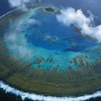 magnificent aerial view of a coral island