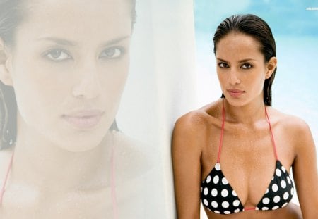 The Beautiful Chelina Manuhutu - white, sensual, black, beauty, bikini, chelina-manuhutu, swimwear