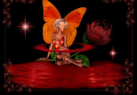 Rosie - Rose, Water, Fairies, Flowers, Fairy, Roses