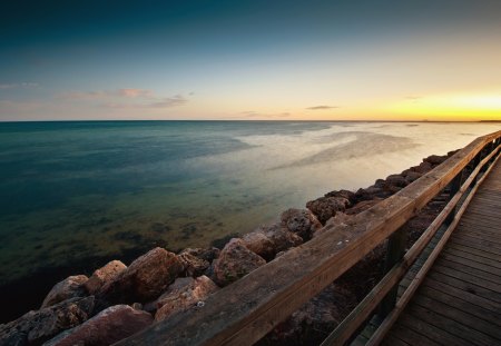 Calm Beach - nature, calm, beach, path