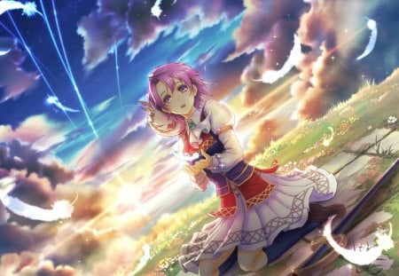 sora no kiseki - anime, girl, angel, manga