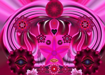 The Power of Pink - eye candy, collage, 3d, fractal, abstract