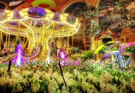 Carousel Gardens - nature, carousels, fun, gardens, flowers